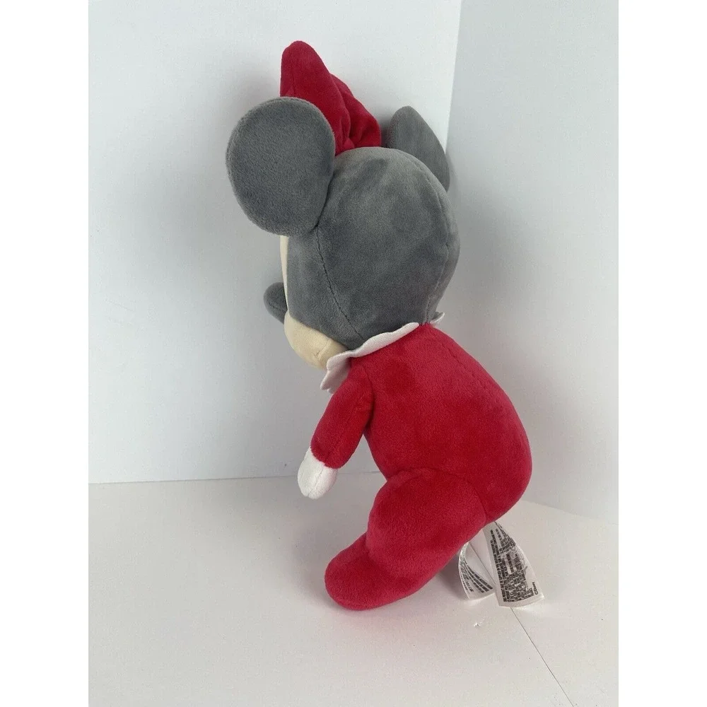 Disney Parks‎ Minnie Mouse My First Christmas Plush Red Gray with Bow Size 12